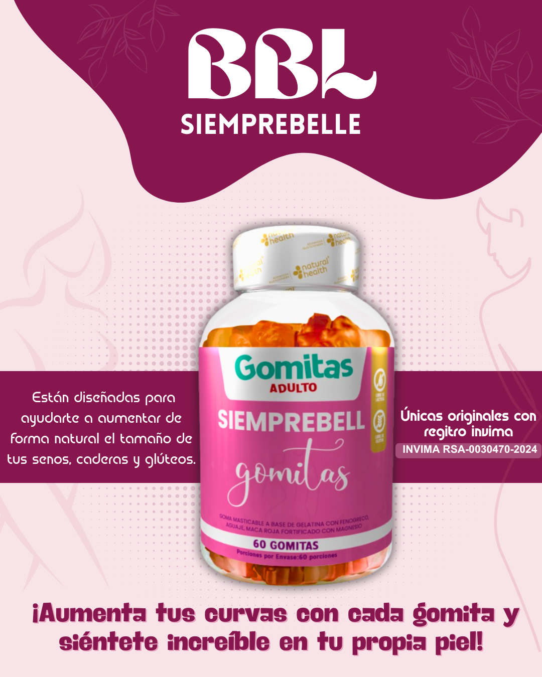Gomitas BBL aguaje con INVIMA