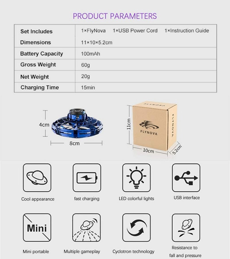 Spinner Ovni Voador LED