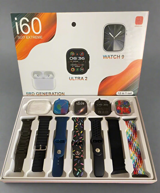 Mega Combo Reloj Inteligente i60 12 EN 1